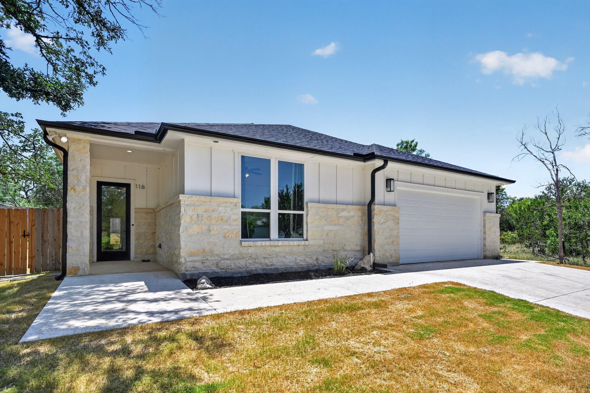 A newly built residence with a combination of boa