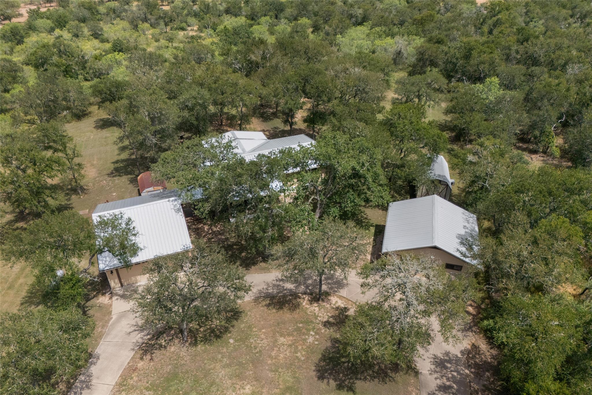 A secluded dwelling nestled amidst verdant mature