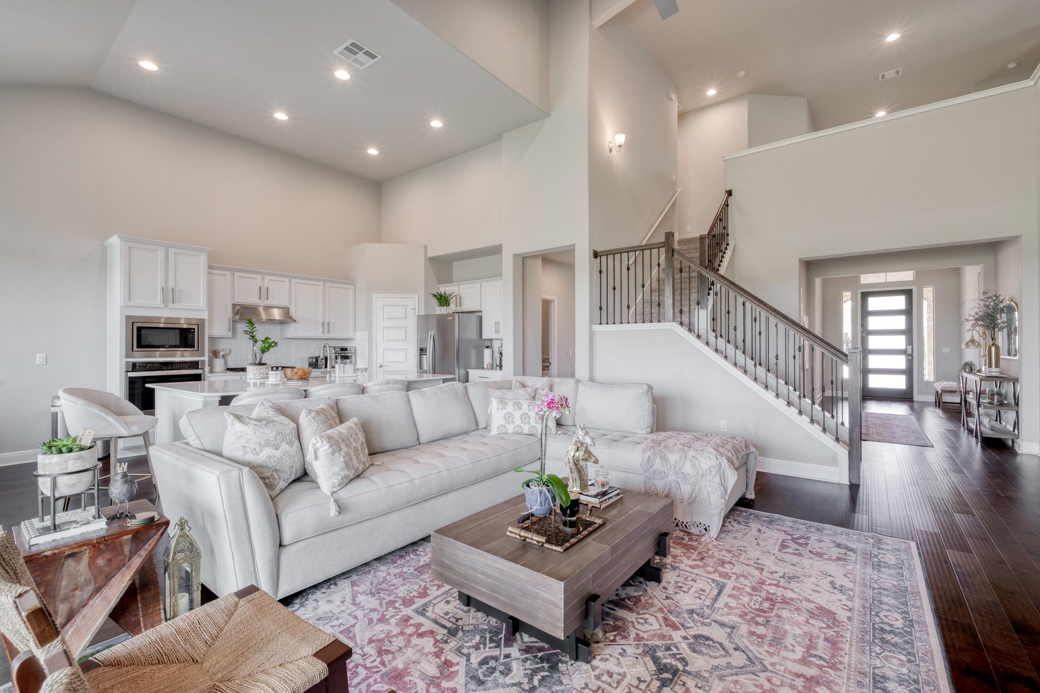 The soaring ceilings and open-concept design unit