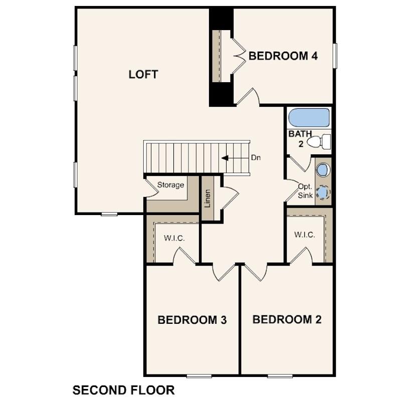 Visualize the thoughtful layout of the second-flo