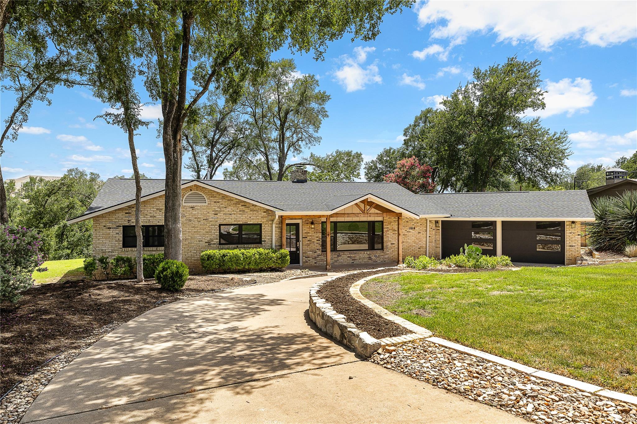 A classic brick exterior with a welcoming entrywa