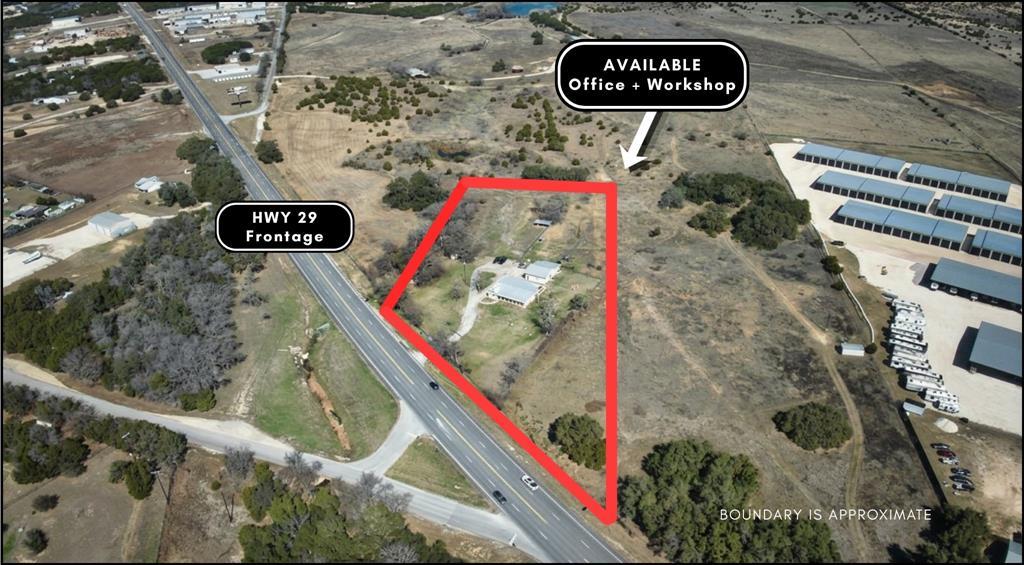 Aerial view showcasing prime highway frontage and