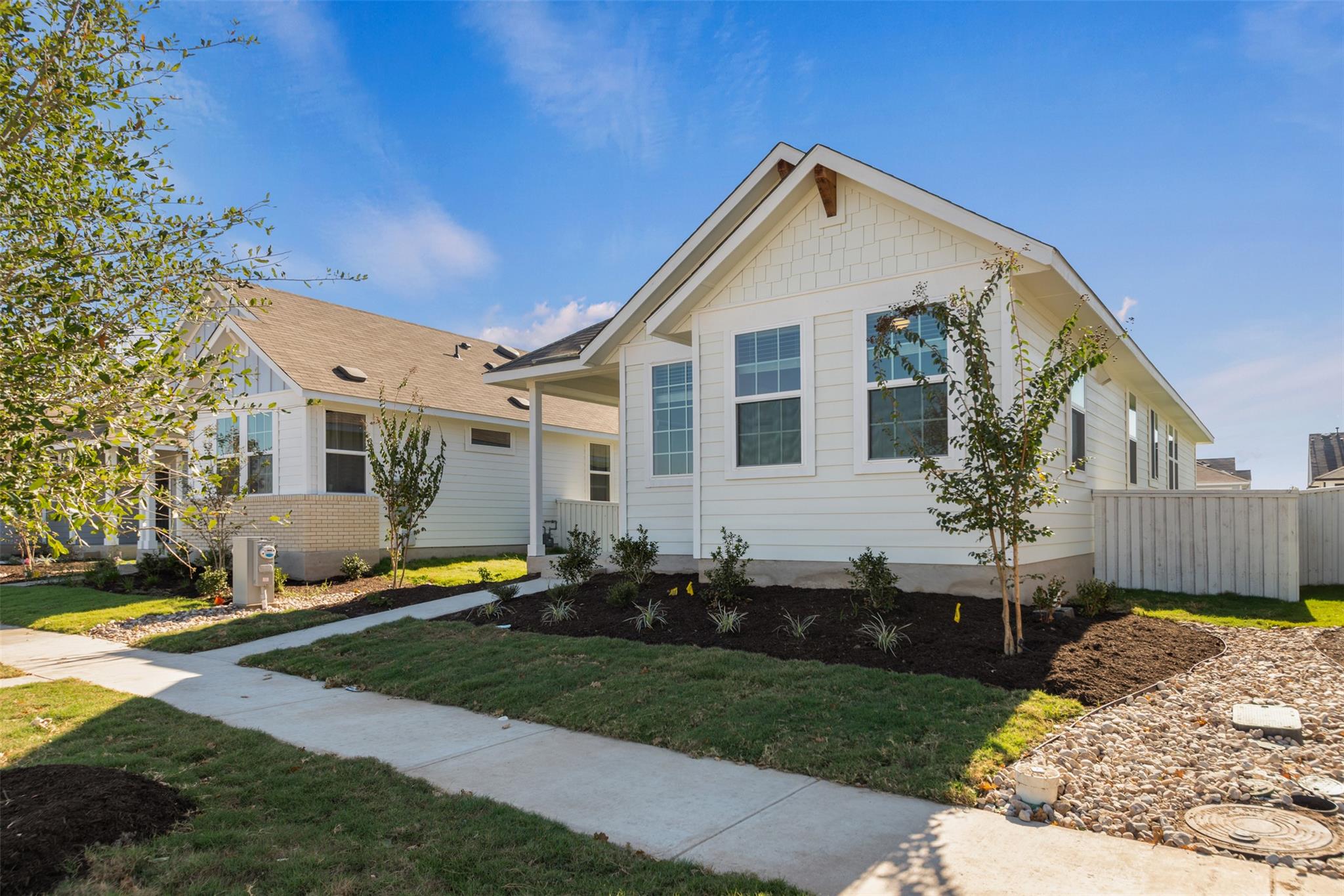 A newly constructed residence showcasing crisp wh