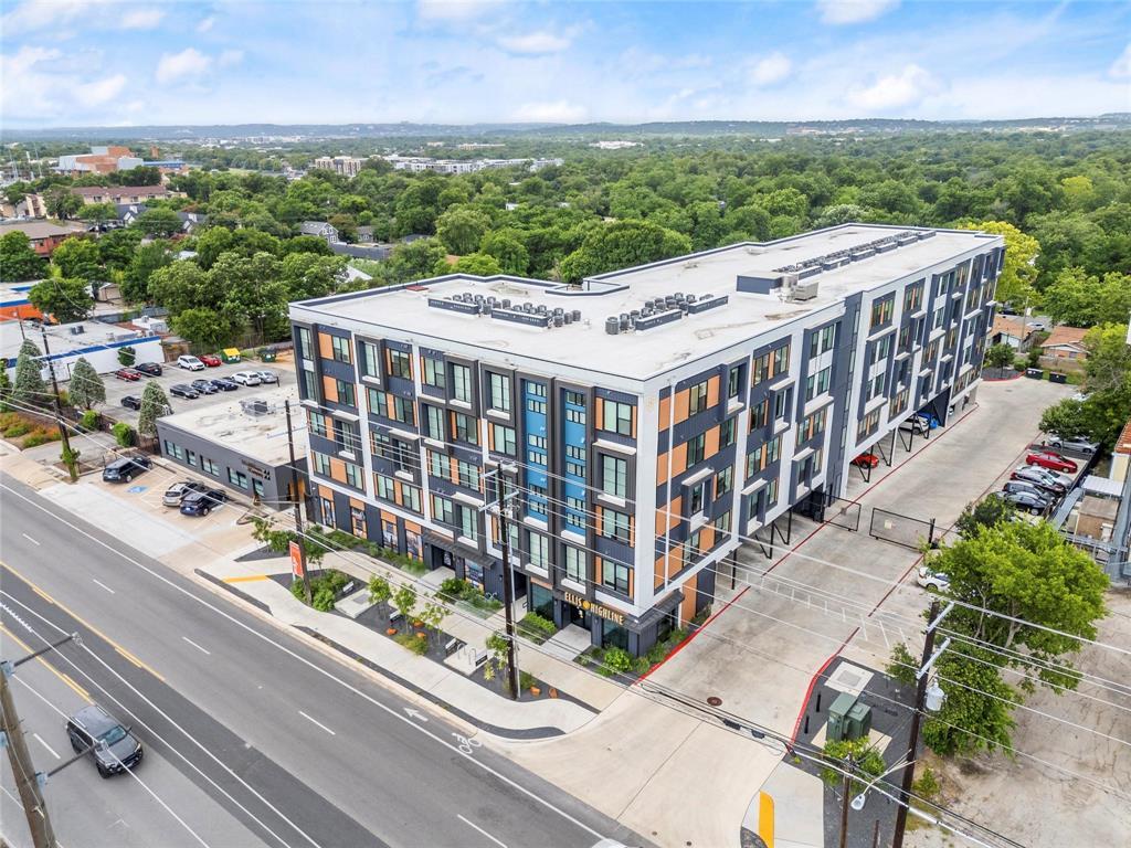 An aerial perspective reveals a contemporary mult