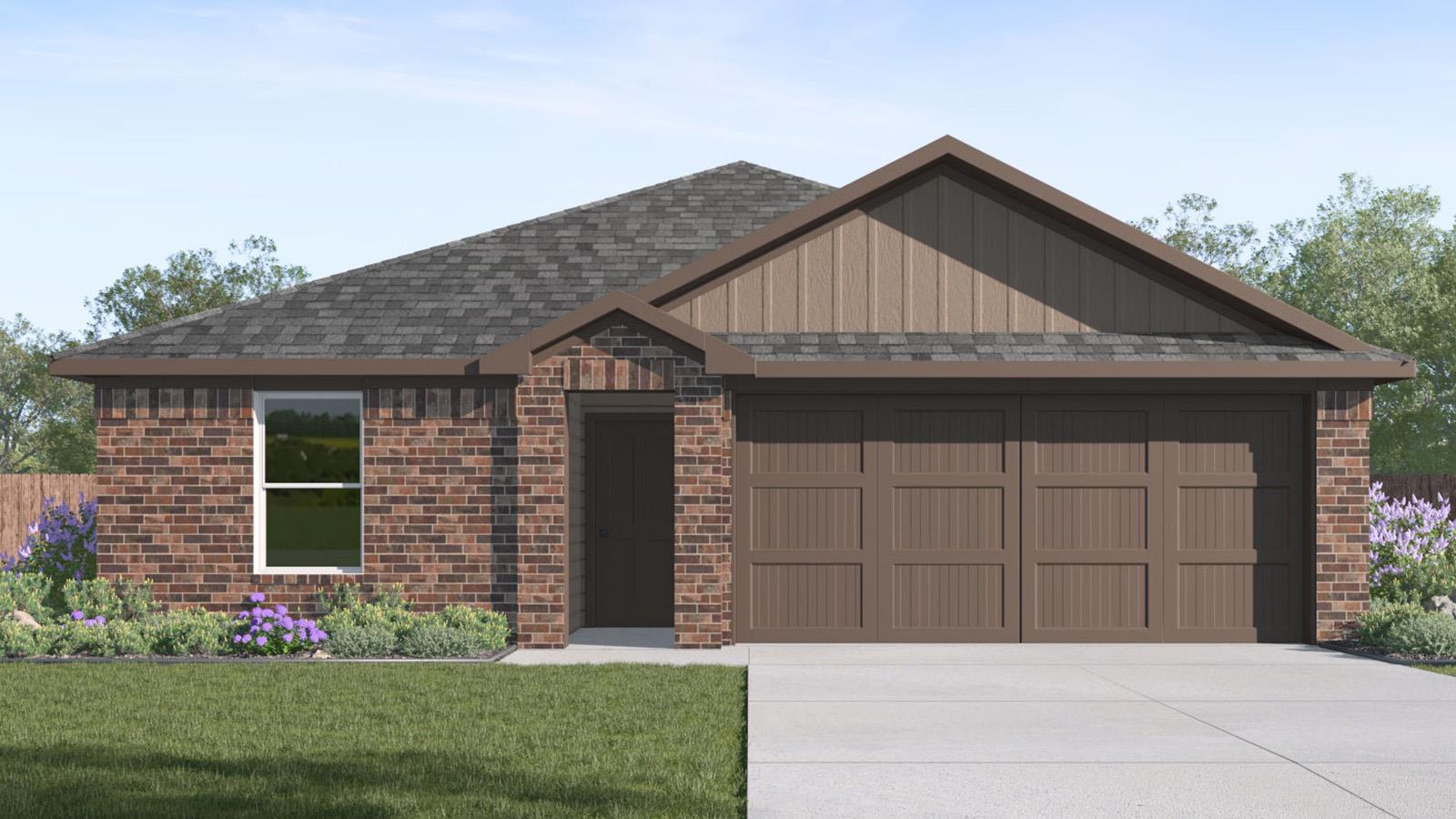 A classic brick facade welcomes you home, complem