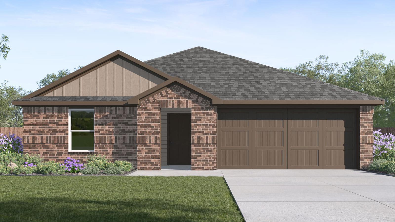 A classic brick facade welcomes residents, featur