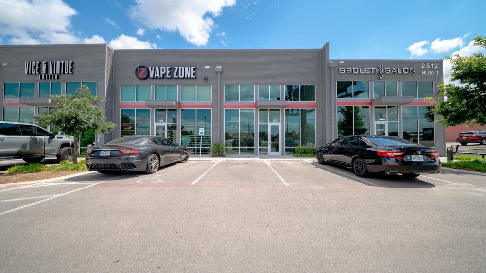A modern commercial building offers convenient st