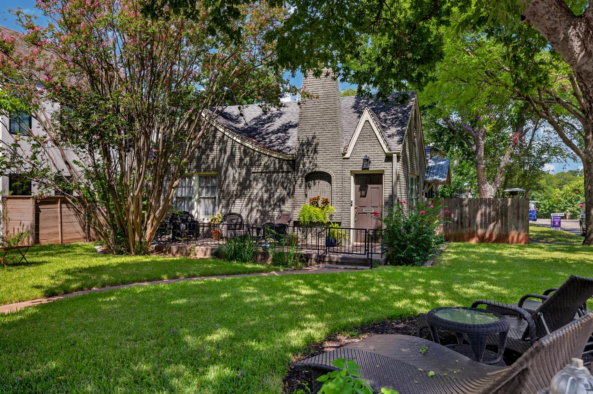 A charming single-family home with a welcoming fr