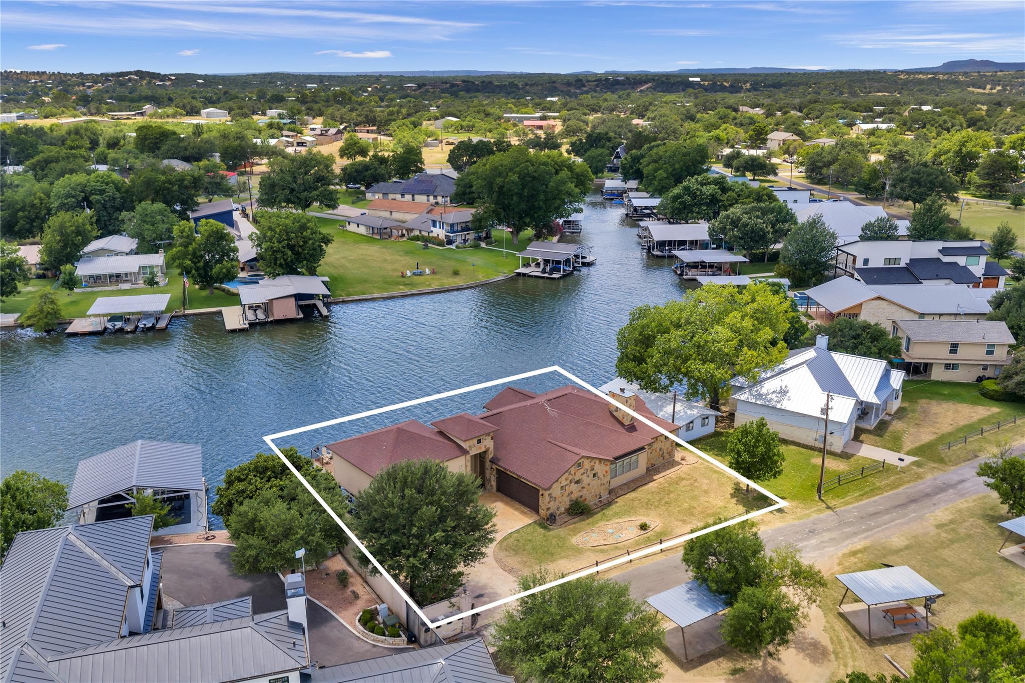 Perched on the waterfront, this inviting home off
