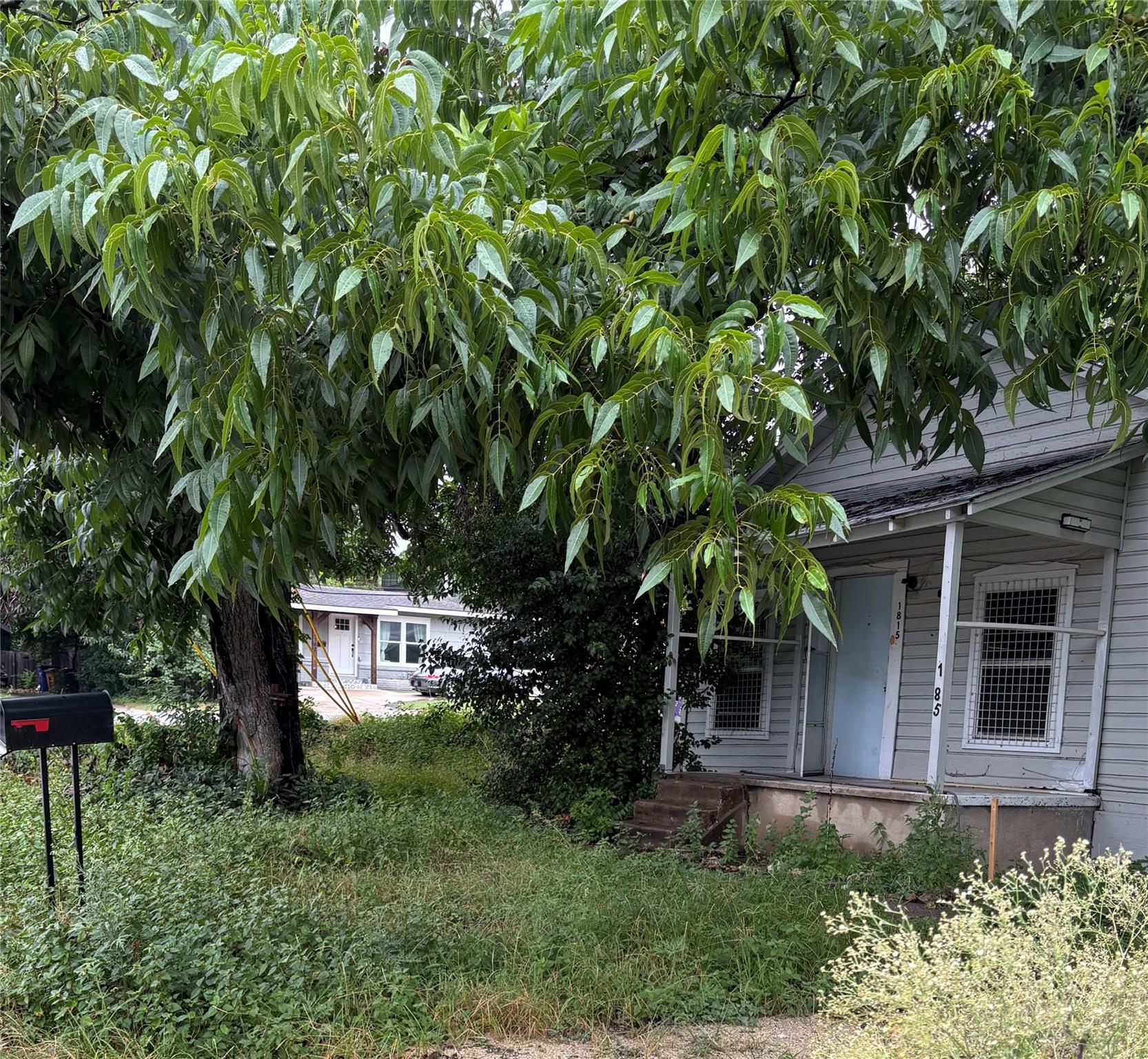 A well-established shade tree graces the front ya