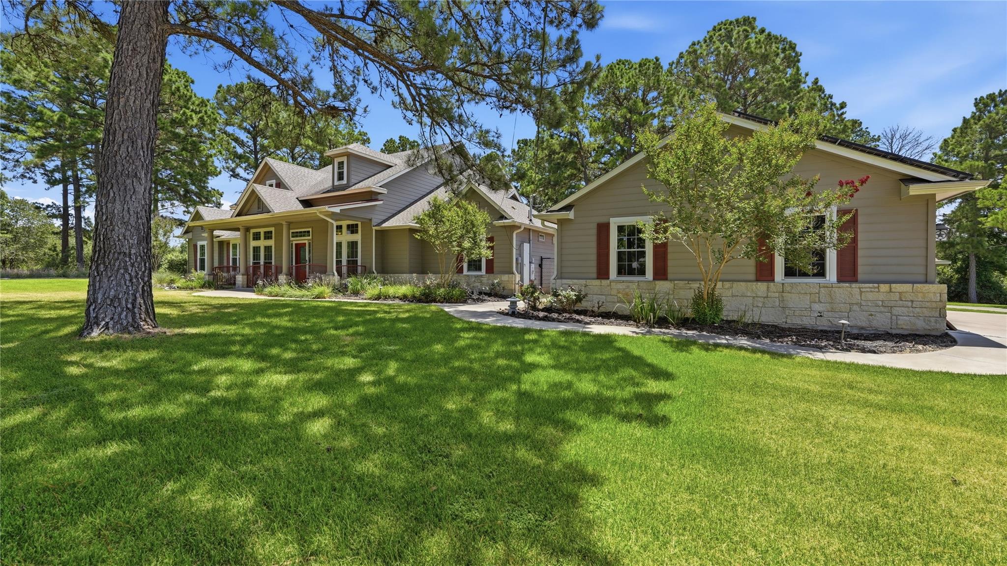A graceful home with a welcoming porch and vibran