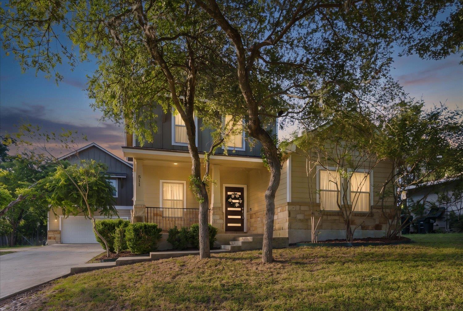 A well-maintained two-story residence with a cove