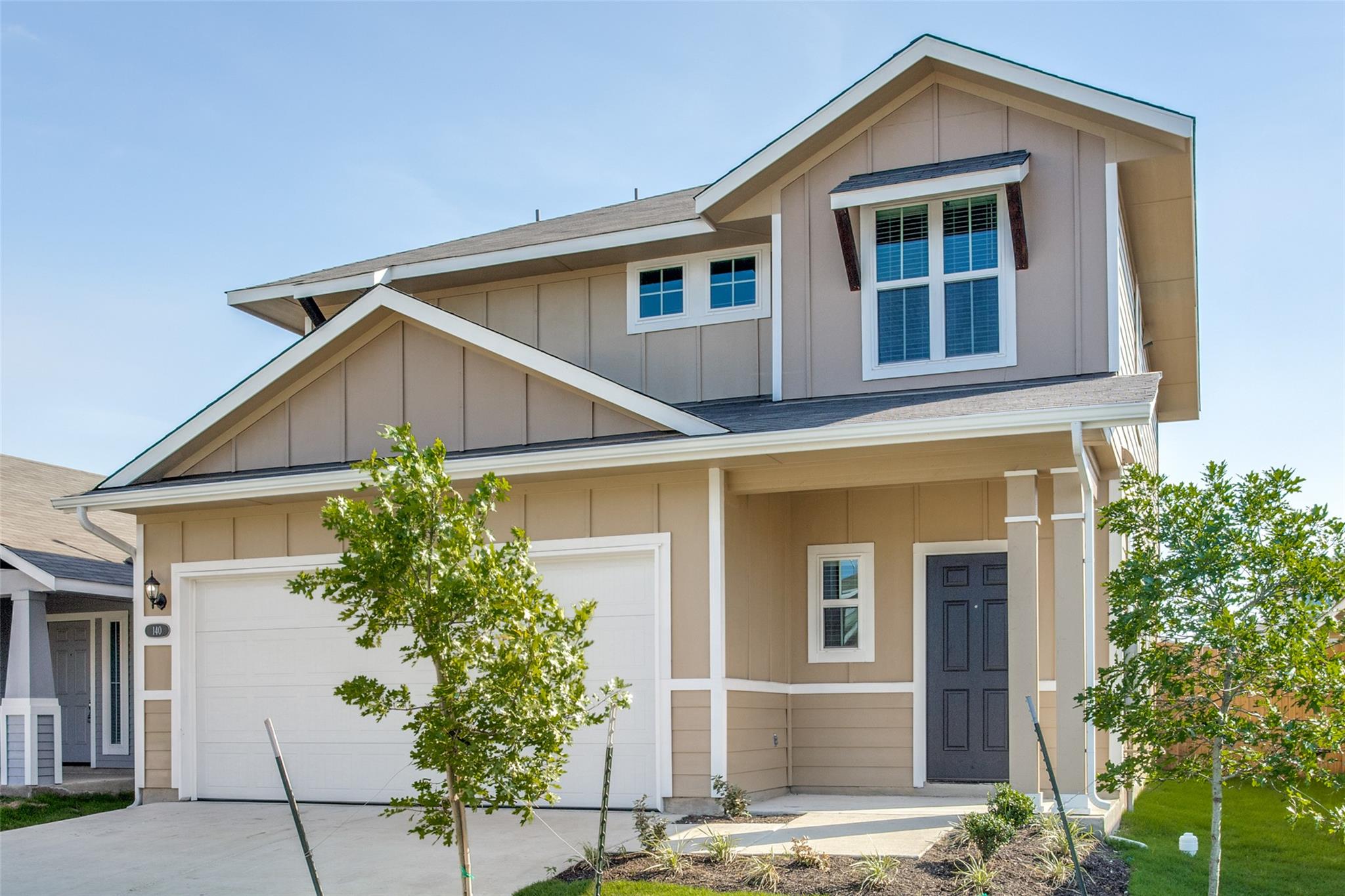 A newly constructed residence showcasing a welcom