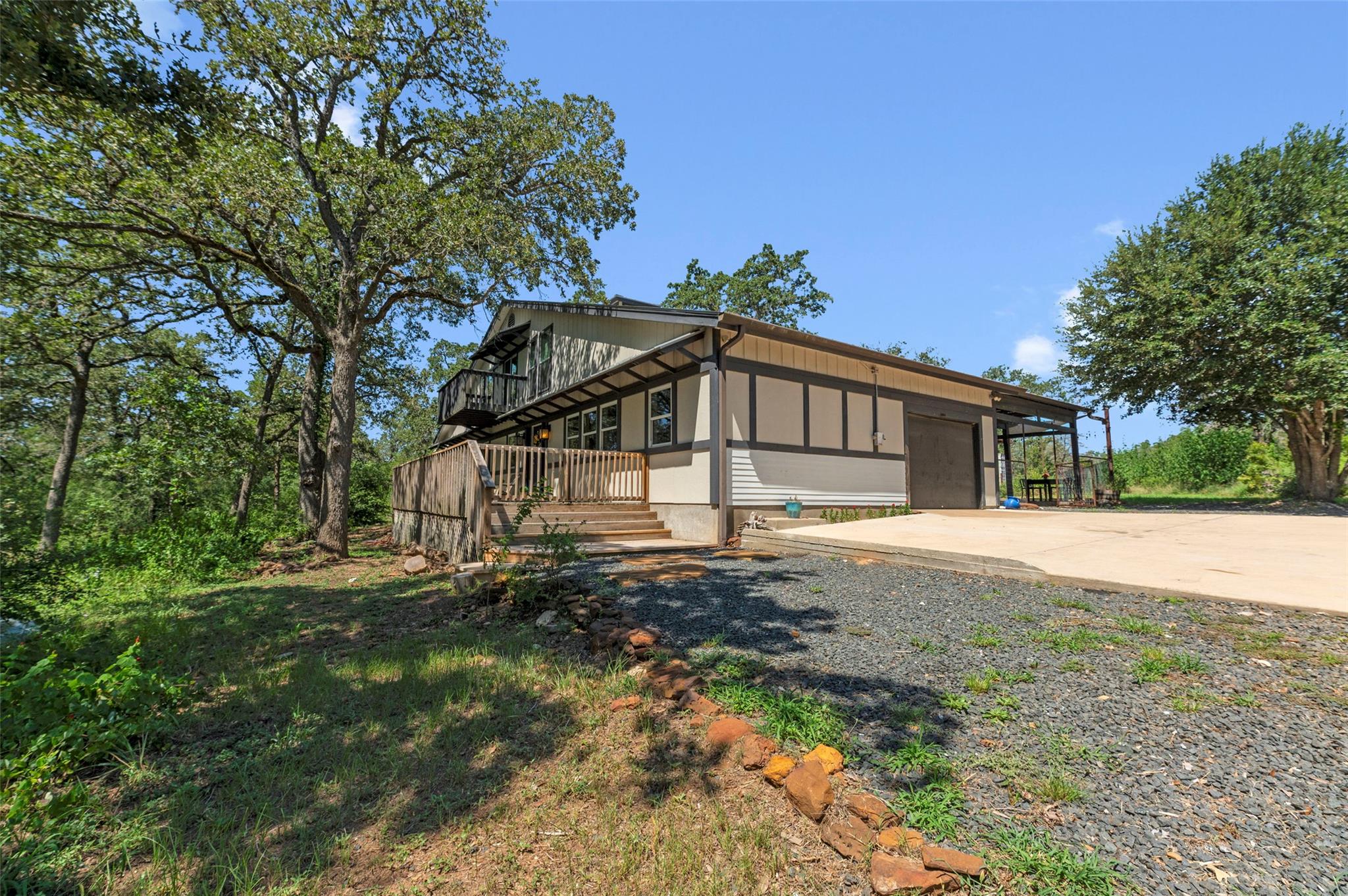 A tranquil retreat nestled amongst mature trees, 