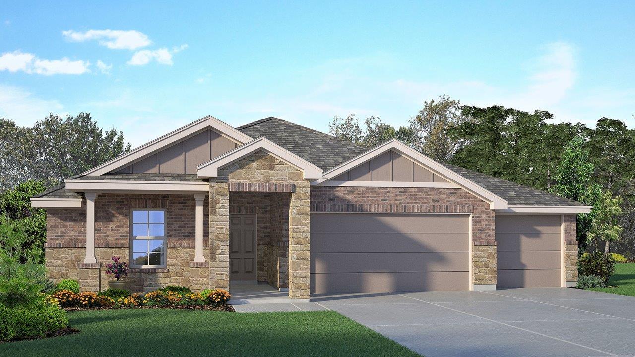 A welcoming front exterior presents a classic bri