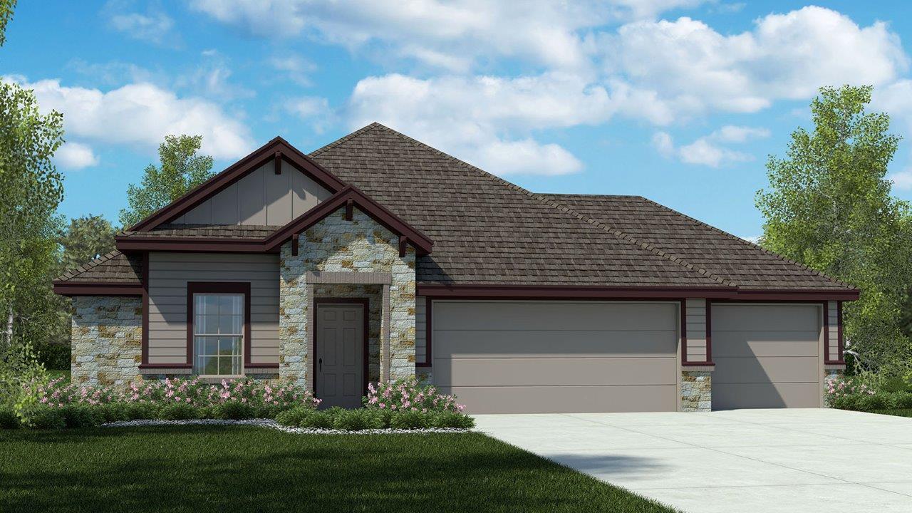 A traditional façade combines durable siding with