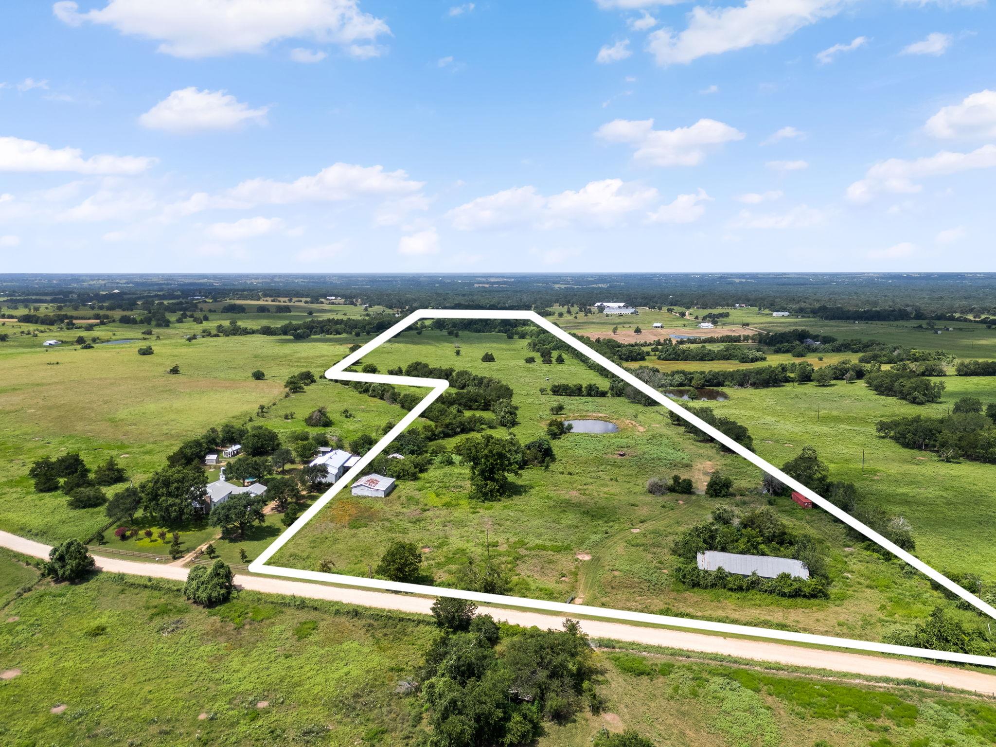 An aerial perspective reveals a verdant expanse o