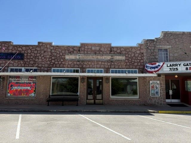 A commercial facade constructed with natural ston