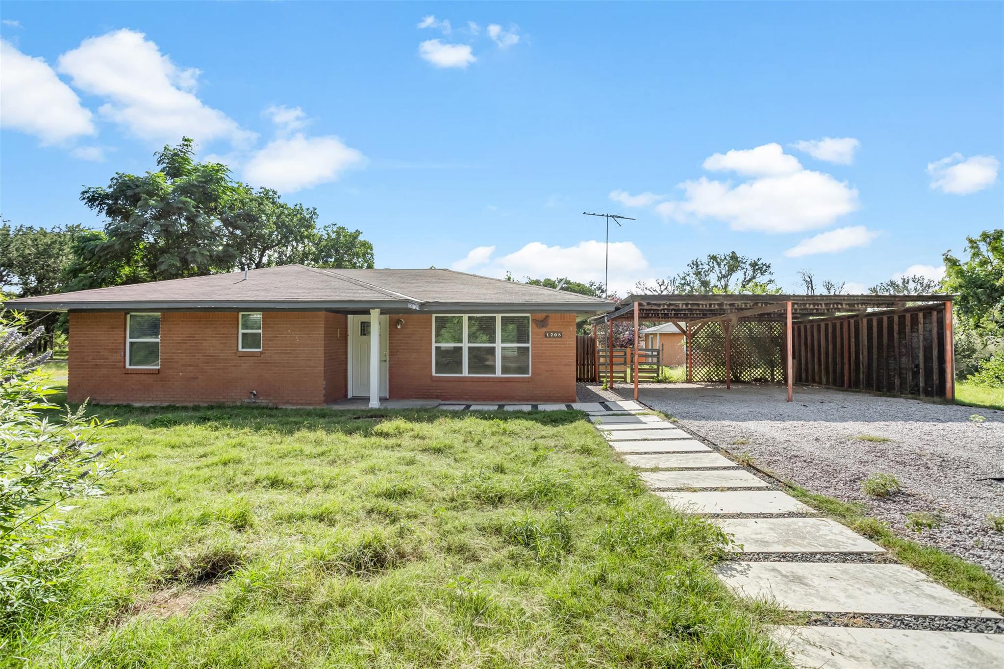 A classic brick exterior offers enduring appeal, 