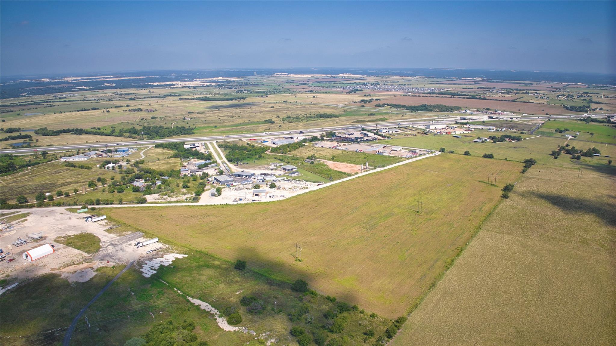 An aerial perspective reveals vast undeveloped la