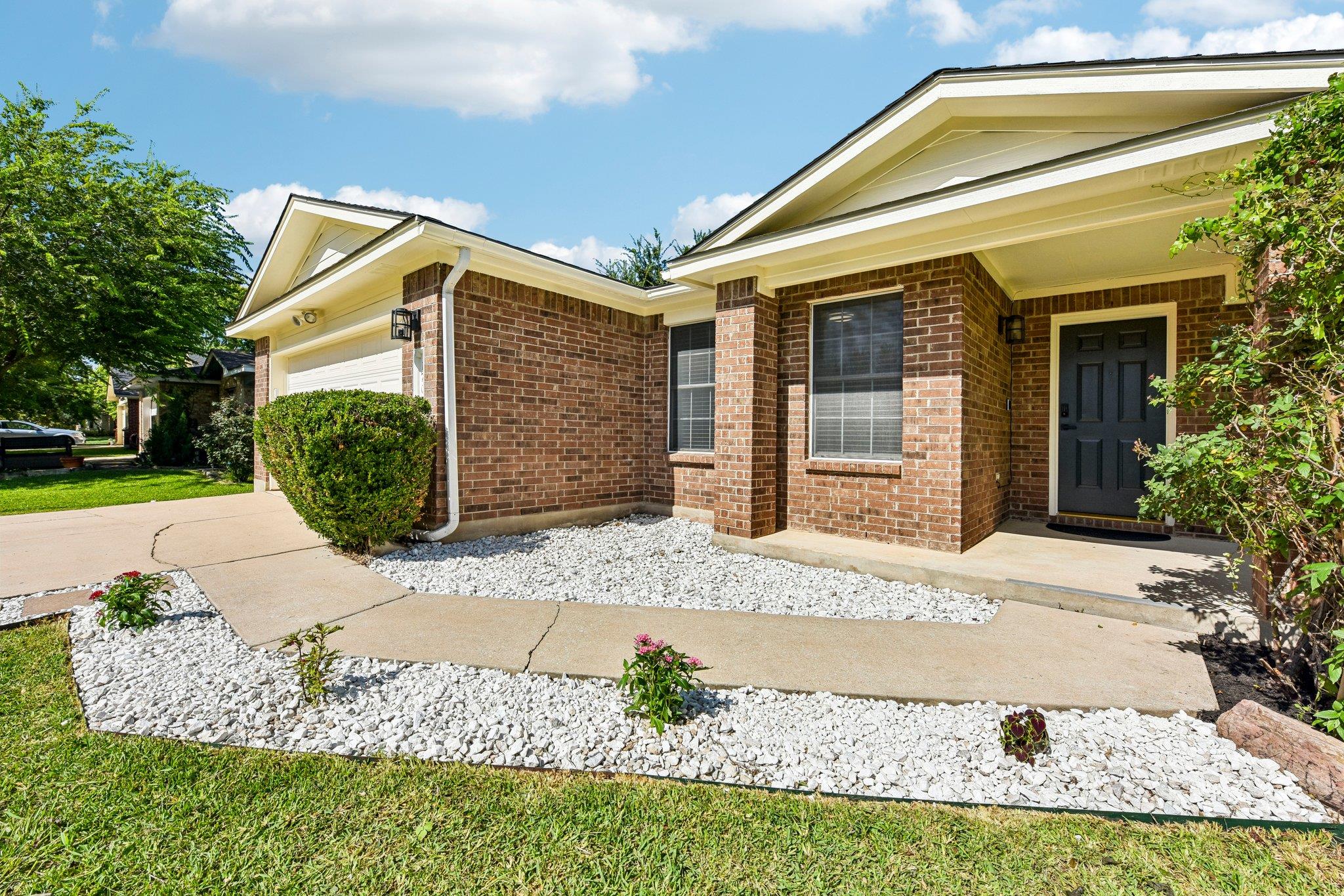 A classic brick exterior offers enduring appeal a