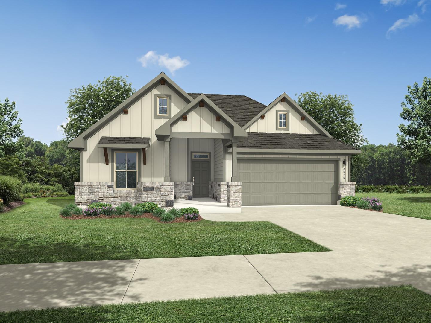 An inviting facade with board and batten siding, 