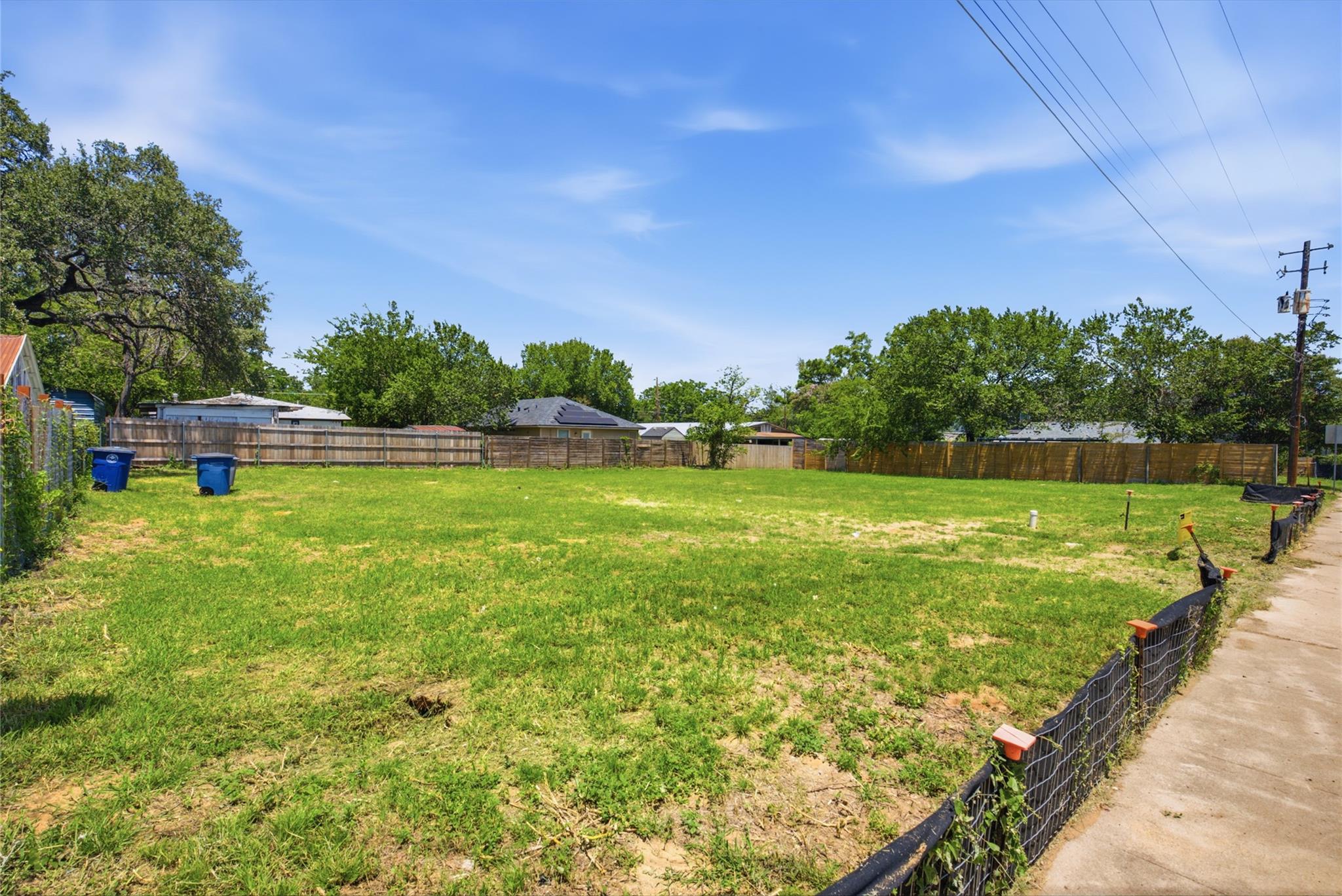 A spacious, cleared lot offers ample opportunity 