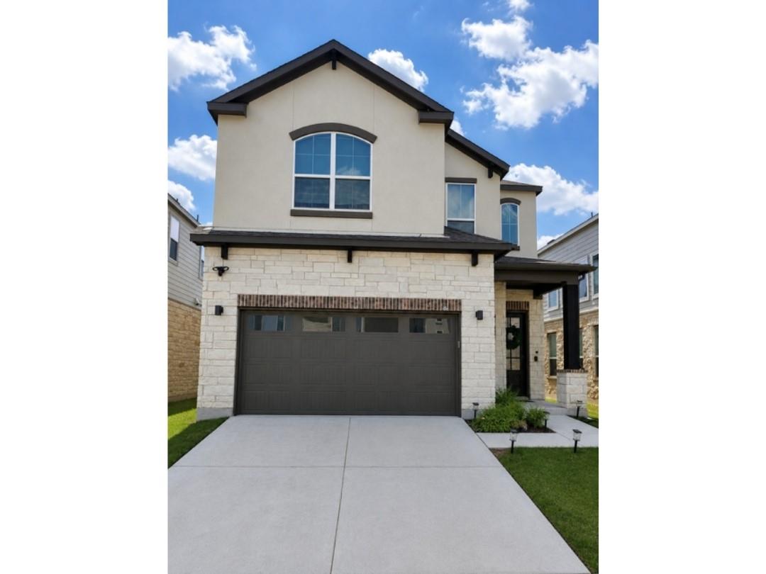 A striking contemporary facade with a blend of st