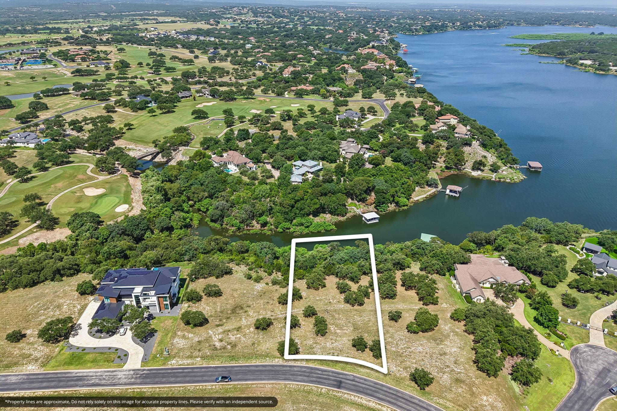 A prime building lot is available on a tree-dotte
