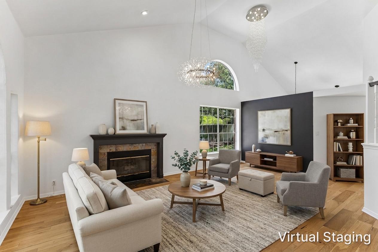Natural light streams into this generously sized 