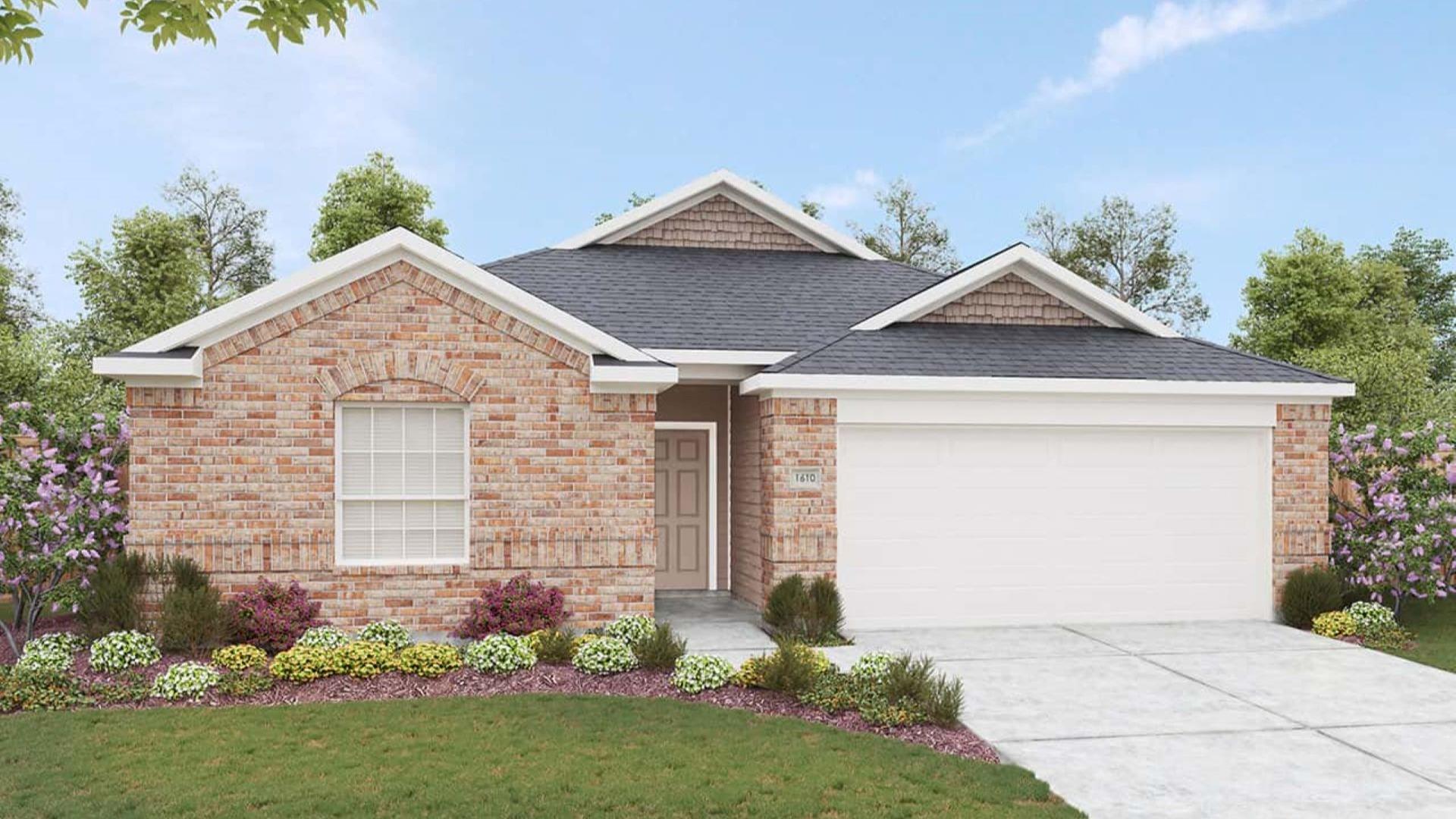 A charming single-story brick home with neat land