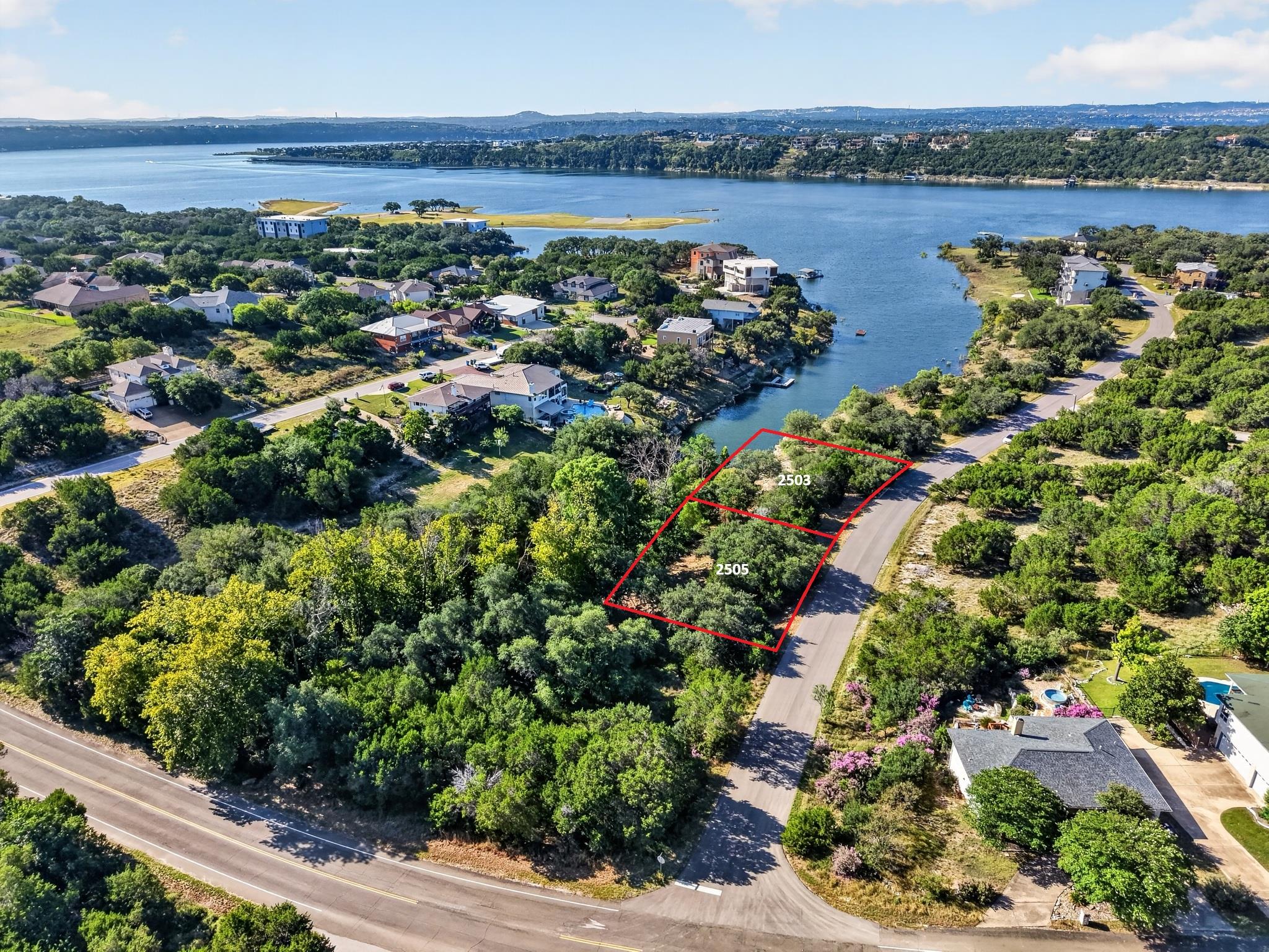 A bird's-eye perspective highlights two prime res