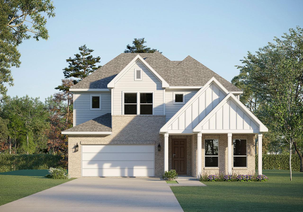 A classic two-story home features a welcoming cov