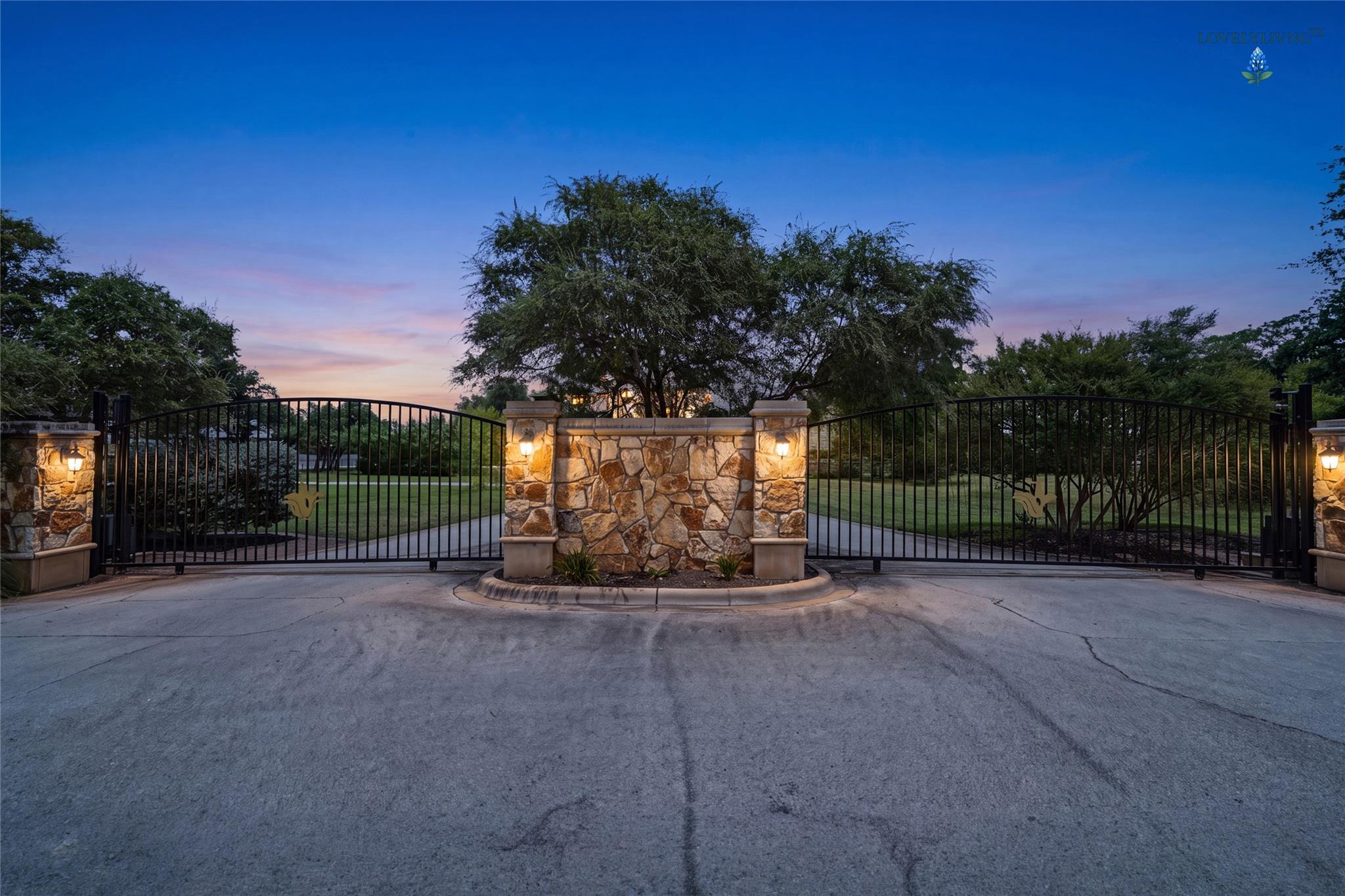 Secure entry to a private estate is provided by t