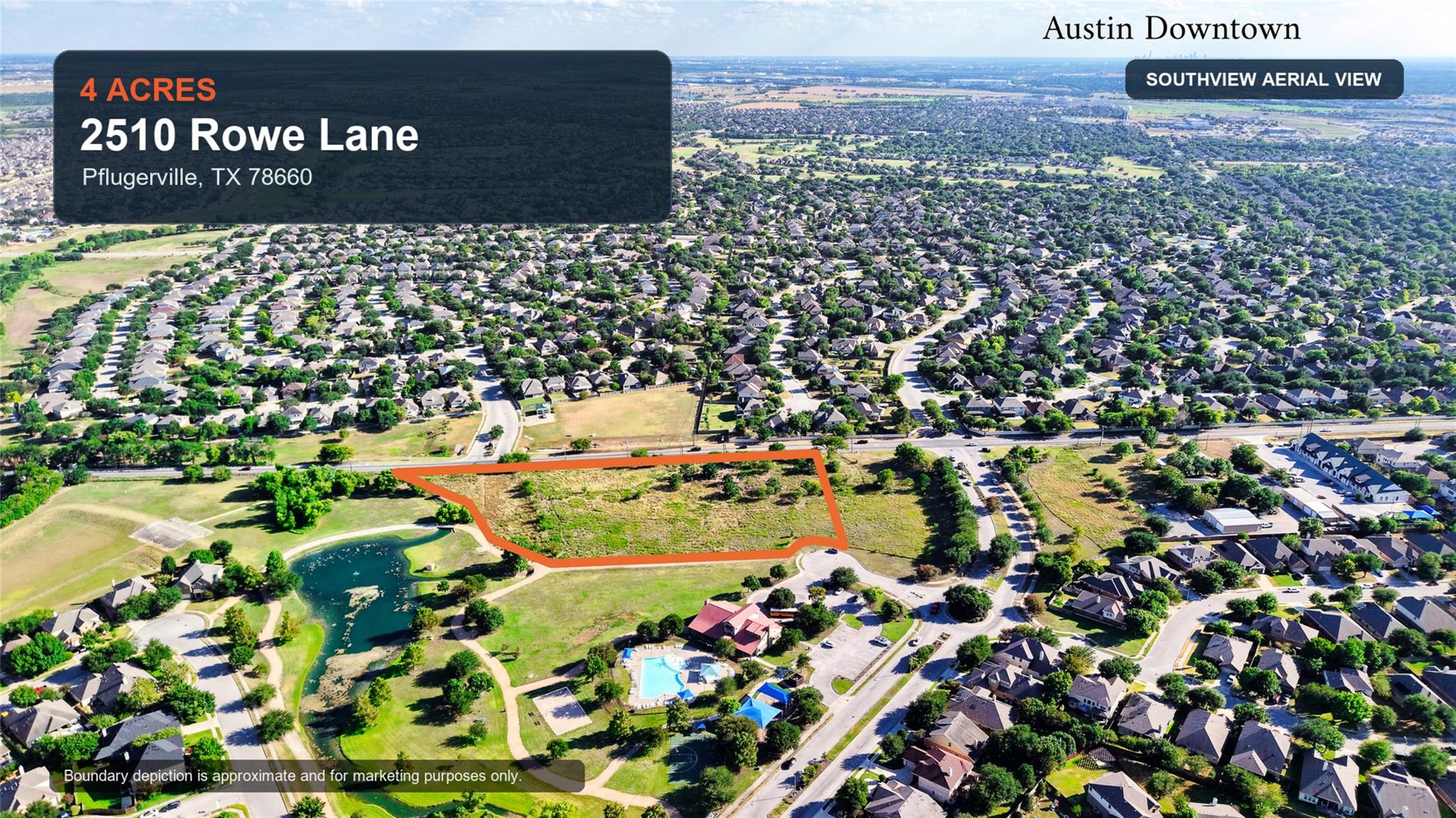 An expansive four-acre parcel offers building pot