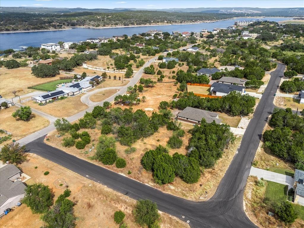 Aerial view showcasing a residential area with am