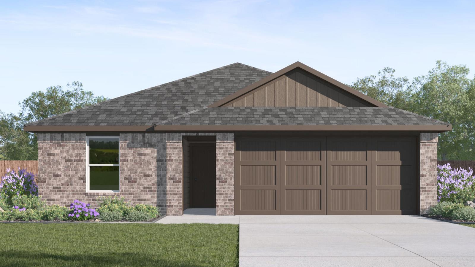 A classic brick exterior, complete with an attach