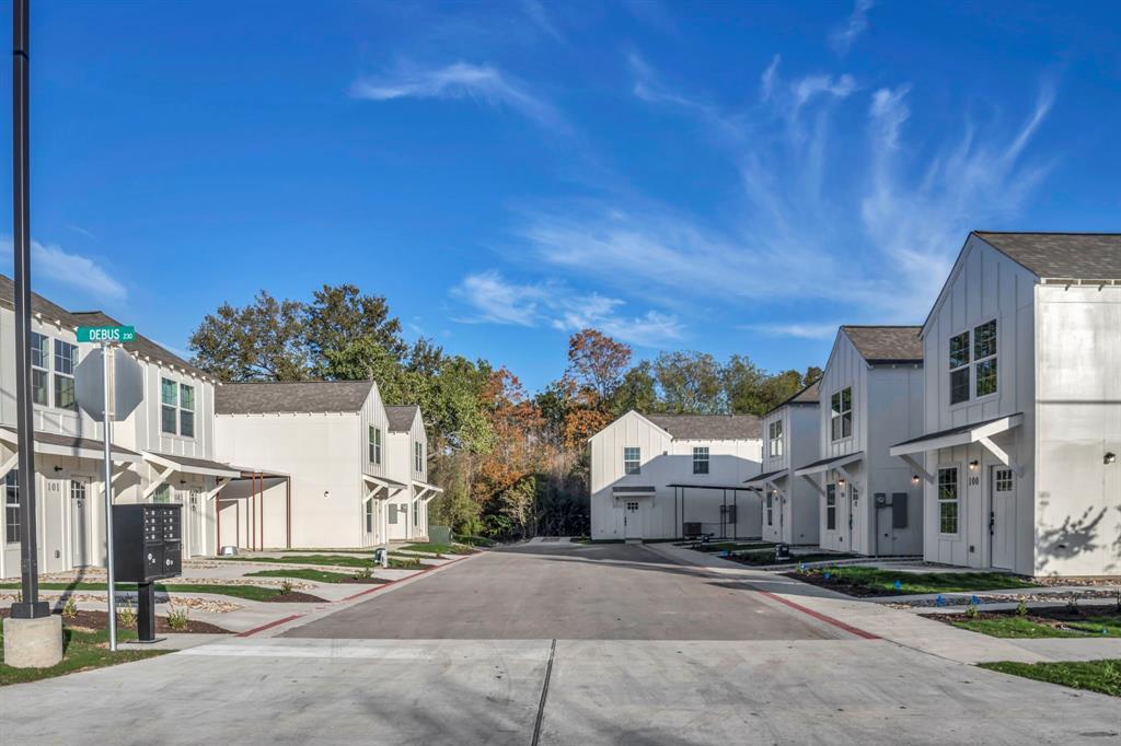 A newly constructed community features pristine w