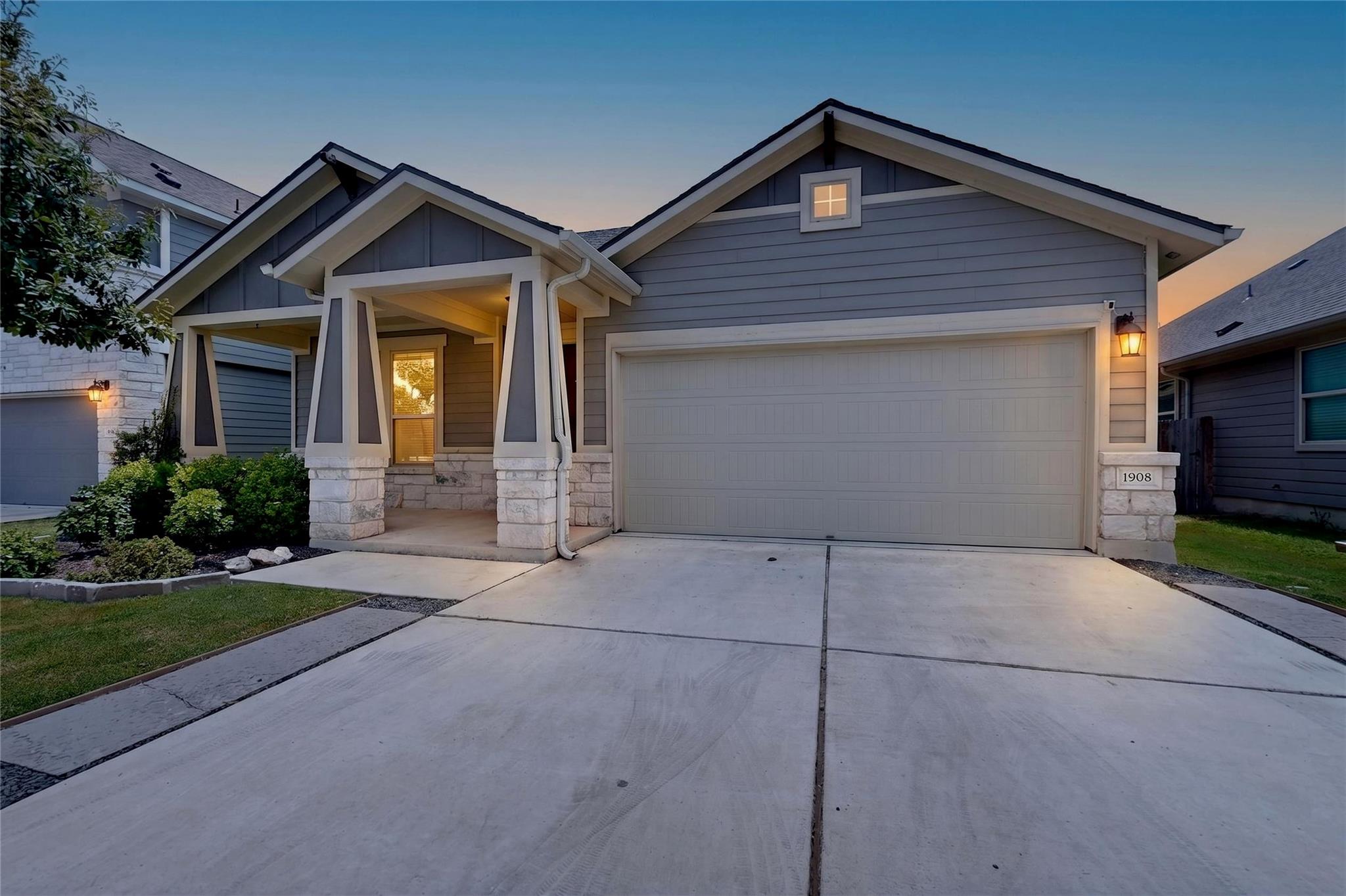 An inviting exterior with a charming front porch,
