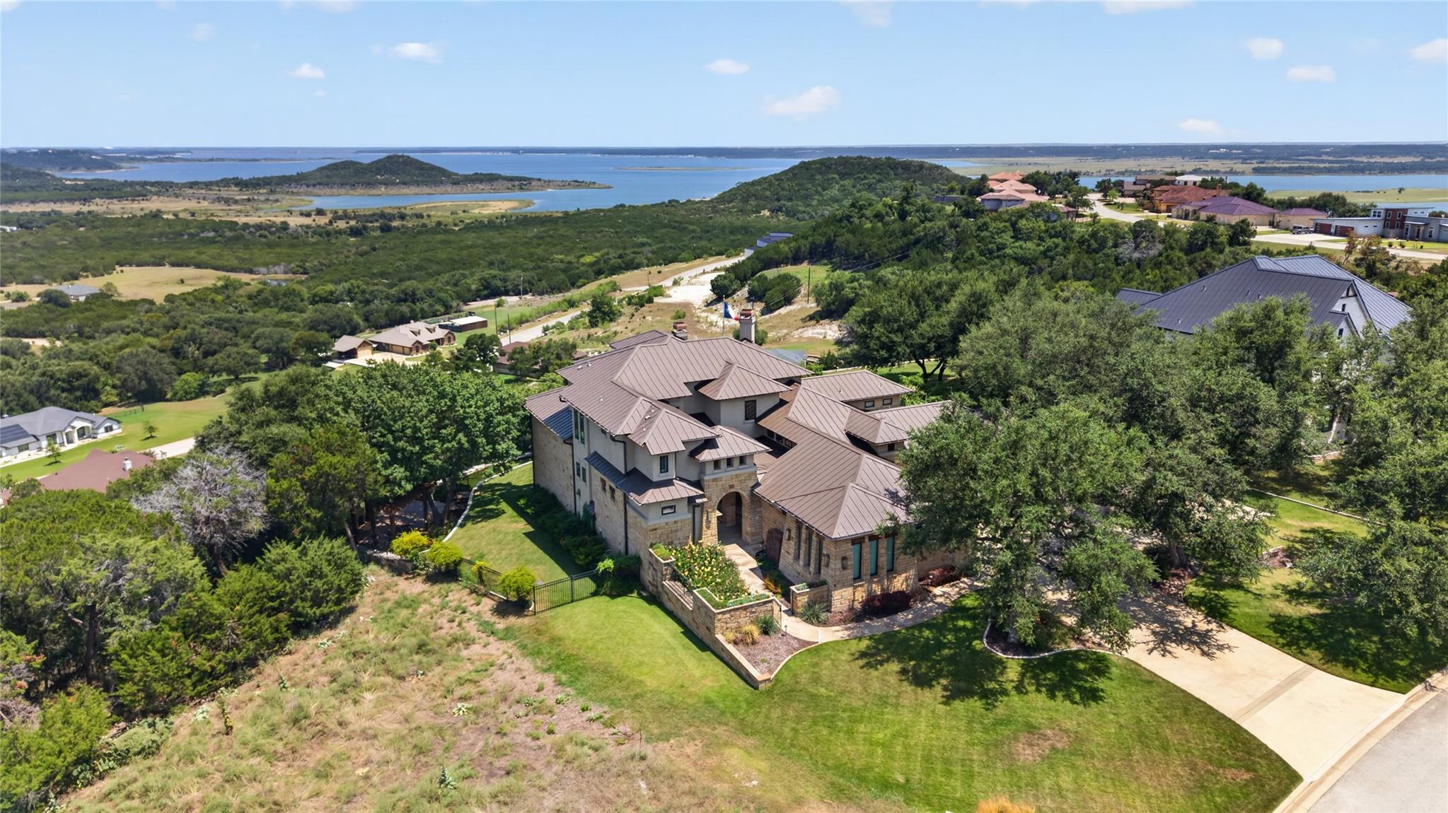 Perched atop a hill, this distinguished residence