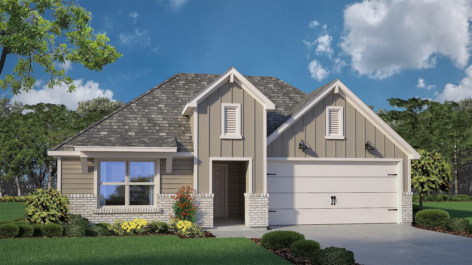 A well-manicured lawn frames this inviting reside