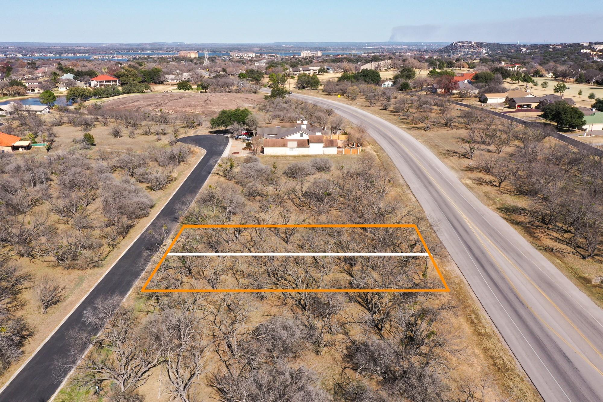 Aerial view of sparsely populated area featuring 