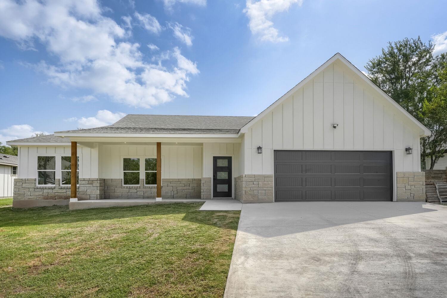 A newly constructed residence showcasing a clean 