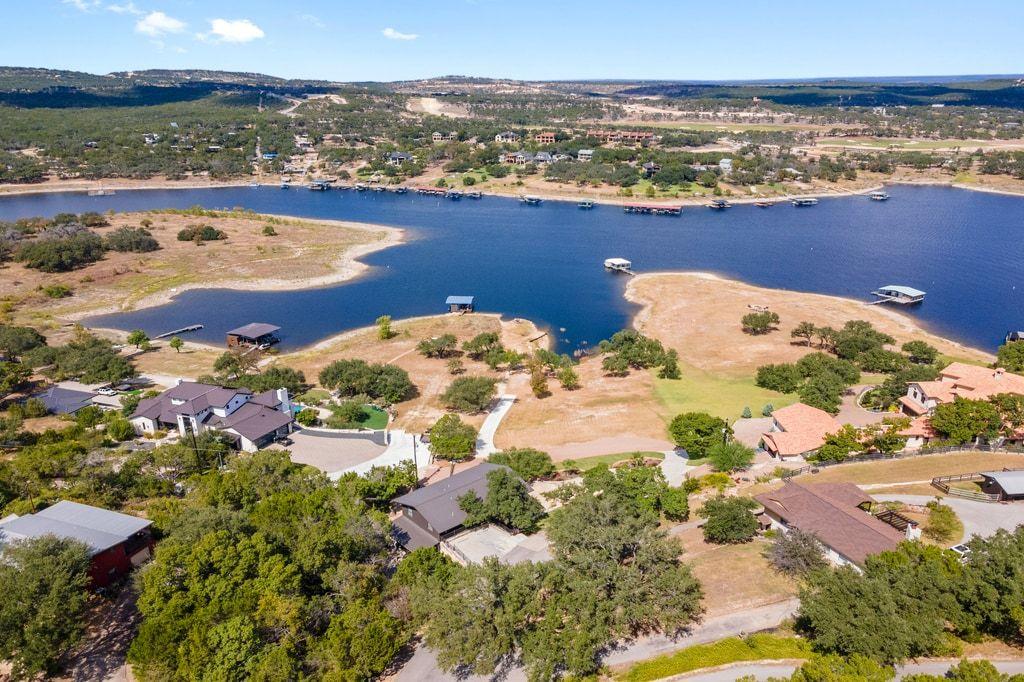 Aerial view of a large body of water