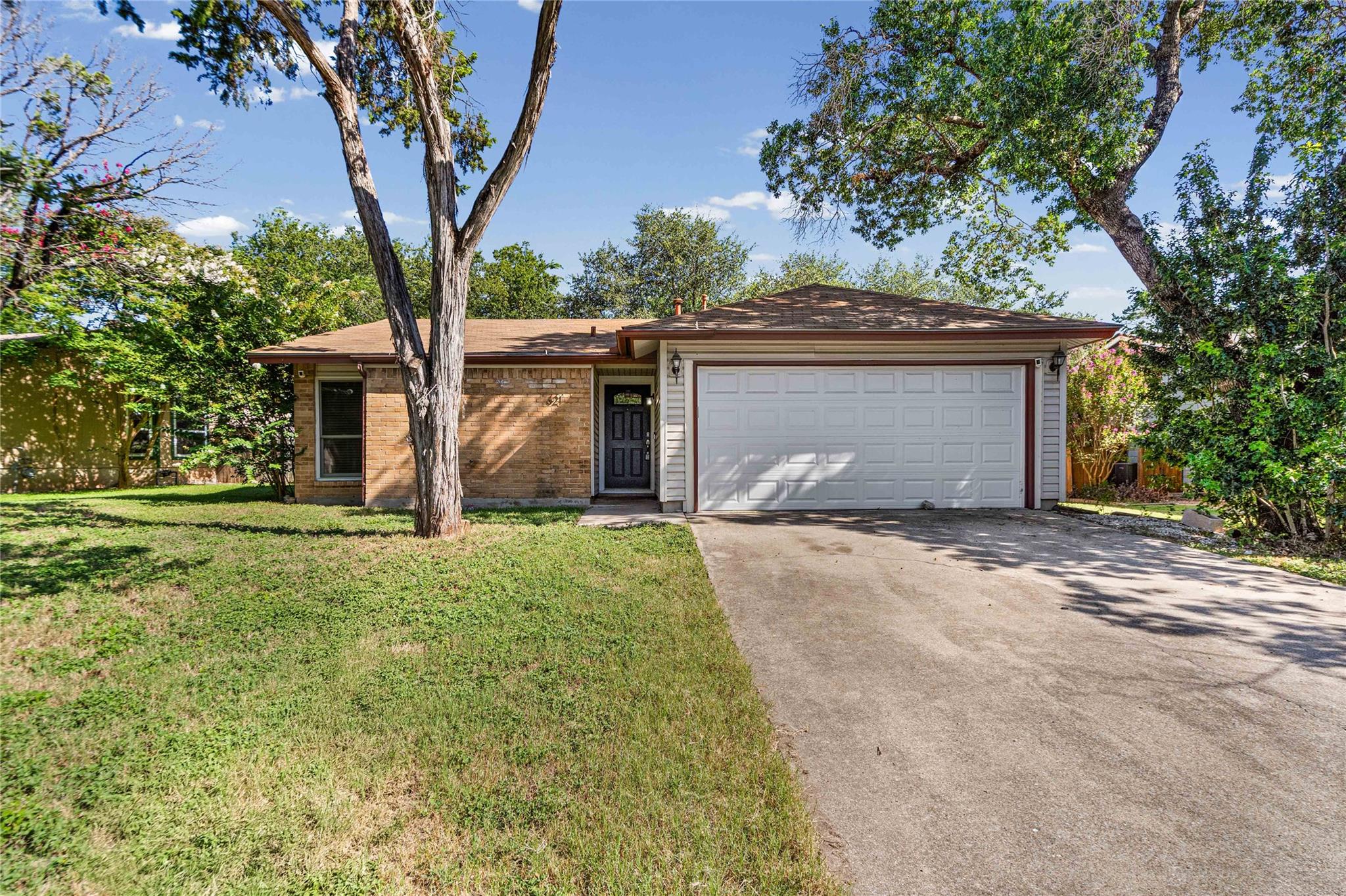 A classic brick exterior offers enduring charm, c