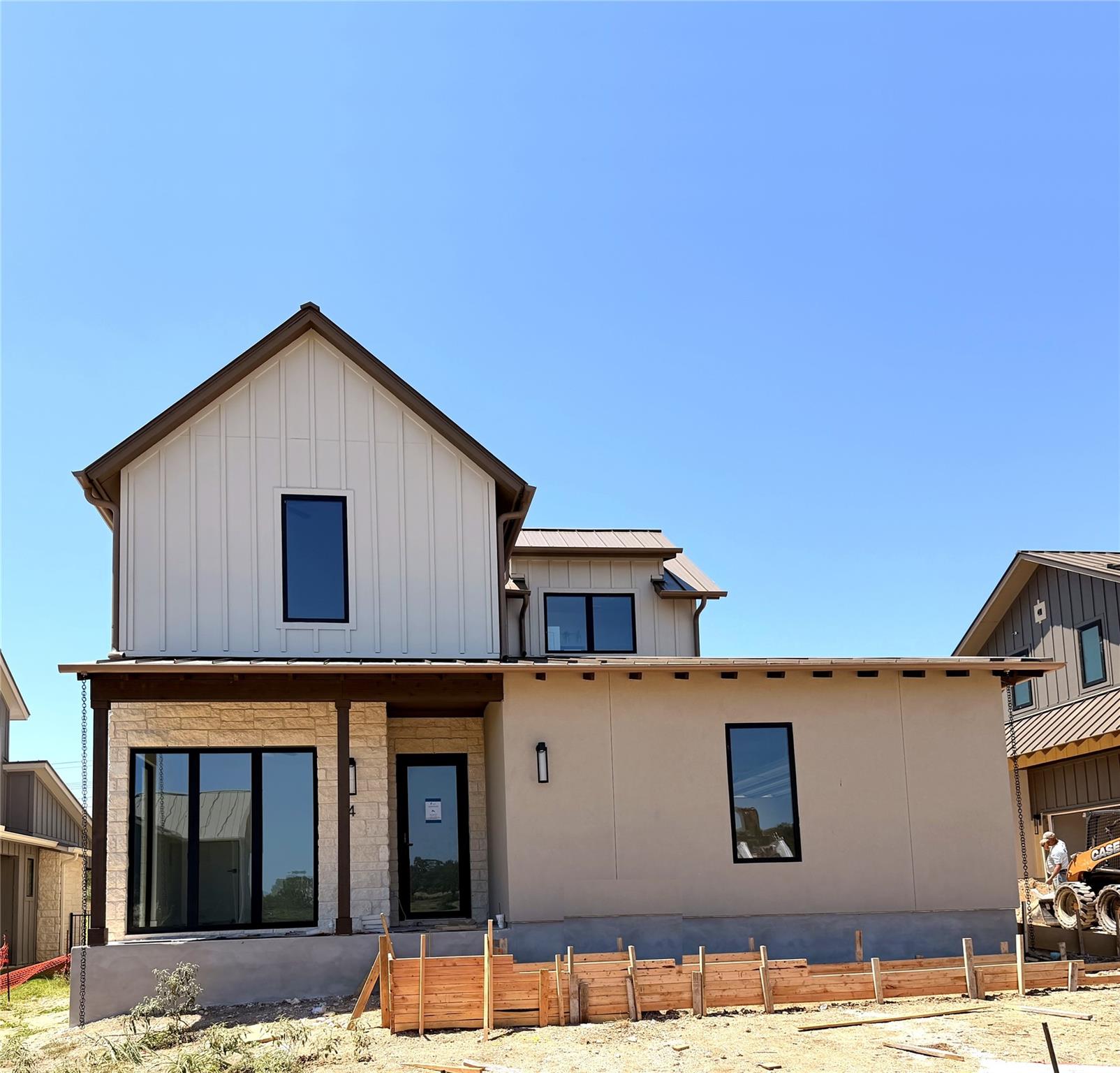 A new construction home with contemporary archite
