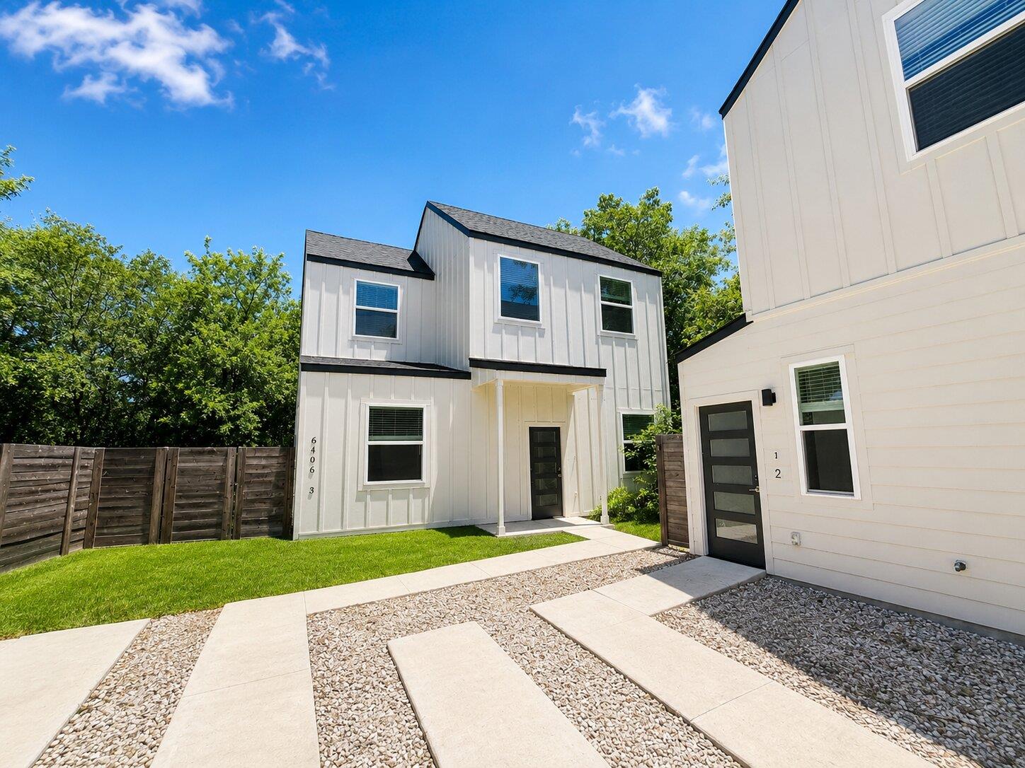 Board and batten siding meets crisp modern geomet