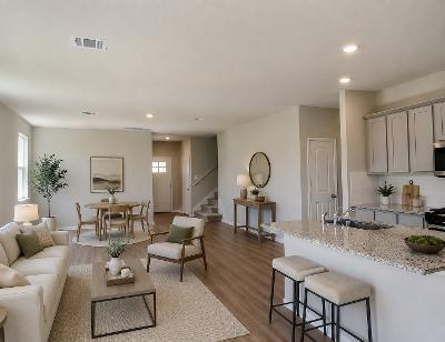 A newly constructed residence showcasing a harmon