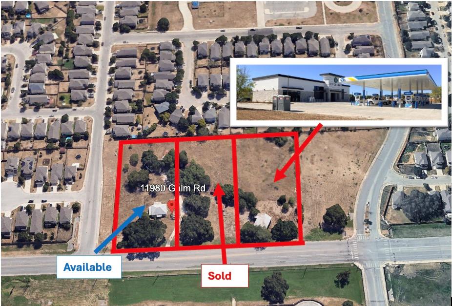 Aerial overview highlights the available parcel a