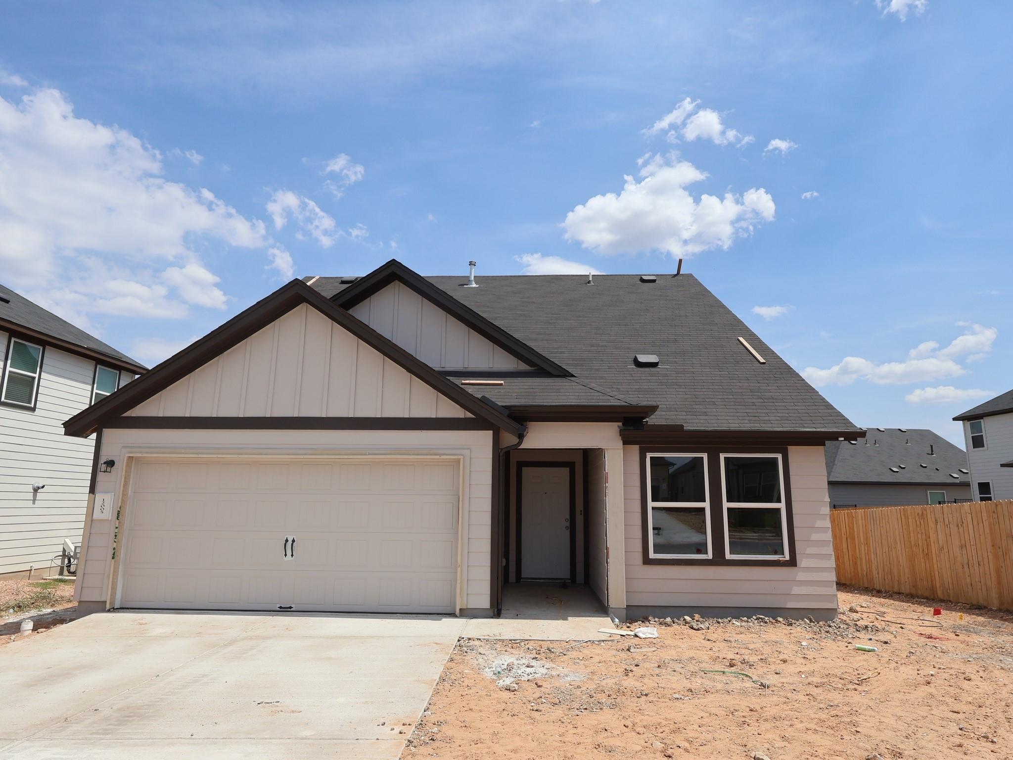 Board and batten accents highlight the exterior o